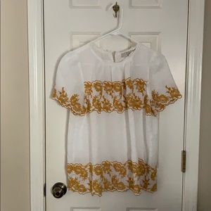 Short sleeve embroidered top - Loft
